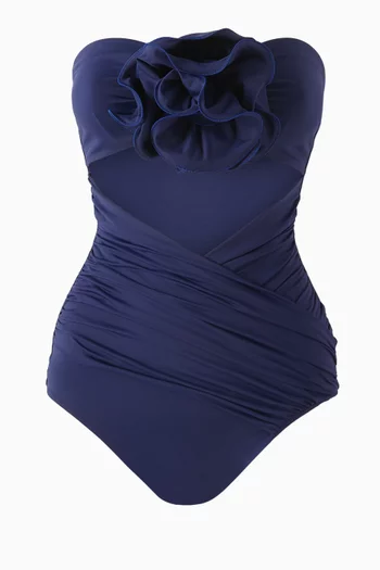 Rose Strapless One-piece Swimsuit