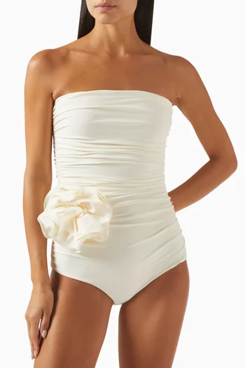 Flower Appliqué One-piece Swimsuit
