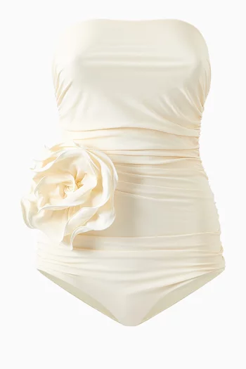 Flower Appliqué One-piece Swimsuit