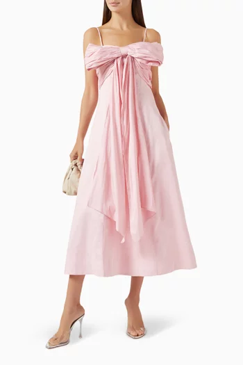 Scarlett Midi Dress in Linen Blend