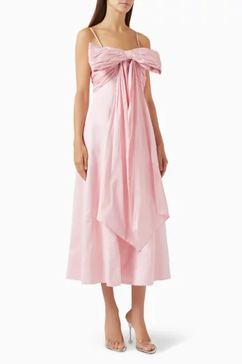 Scarlett Midi Dress in Linen Blend
