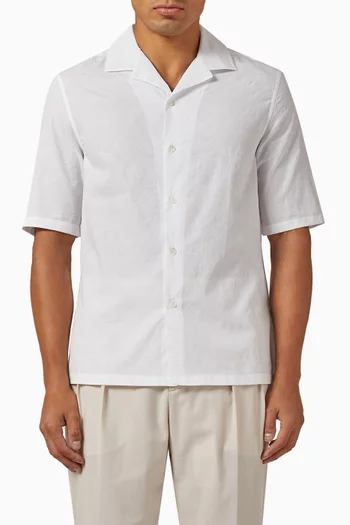 Palm Jacquard Shirt in Cotton Poplin