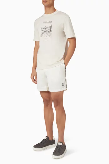Tabbed Waistband Swim Shorts in Nylon