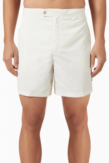 Tabbed Waistband Swim Shorts in Nylon