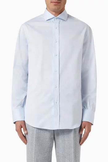 Spread Collar Shirt in Twill
