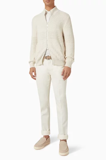 Heritage Stitch Cardigan in Cotton Knit