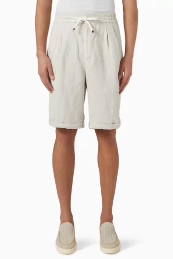 Bermuda Track Shorts in Linen