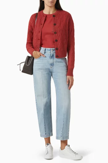 Cable-knit Cardigan in Mohair Blend