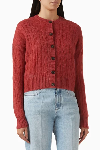 Cable-knit Cardigan in Mohair Blend