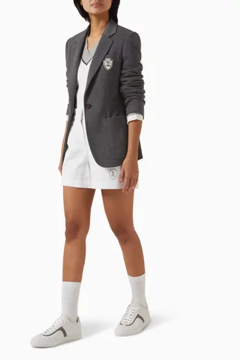 Logo Monili Blazer in Cotton Piqué