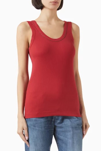 Tank Top in Ribbed-jersey