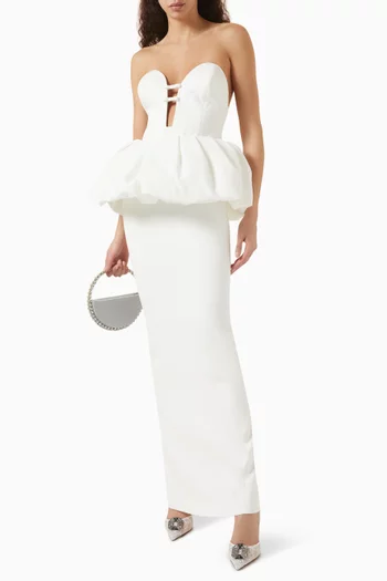 Lia Peplum Dress in Silk
