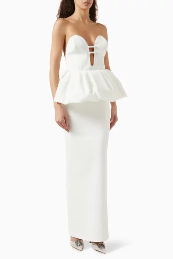 Lia Peplum Dress in Silk