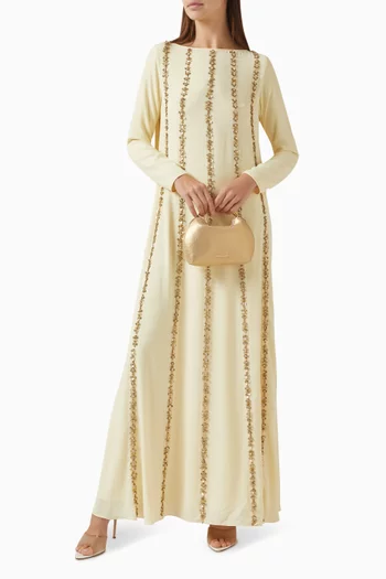 Border Embellished Maxi Dress