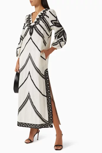 Hilary Kaftan in Linen-blend