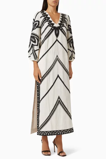 Hilary Kaftan in Linen-blend