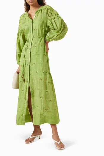 Lucinda Maxi Dress in Ramie-voile