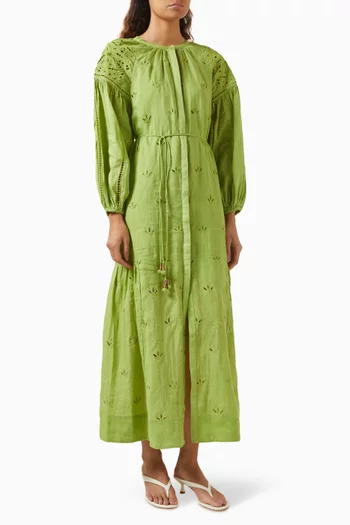 Lucinda Maxi Dress in Ramie-voile
