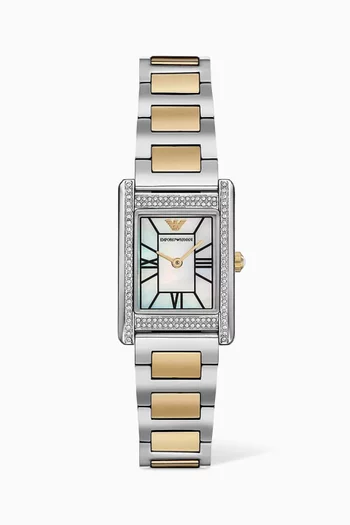 ساعة جيني كوارتز ستانلس ستيل، 22 × 32 مم