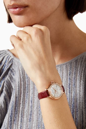 ساعة ميا كوارتز ستانلس ستيل وجلد، 32 مم