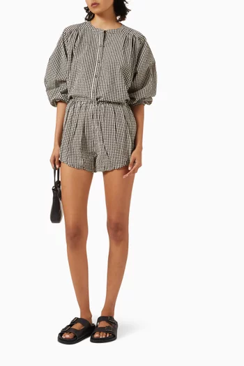 Mira Oversized Gingham Shirt in Cotton