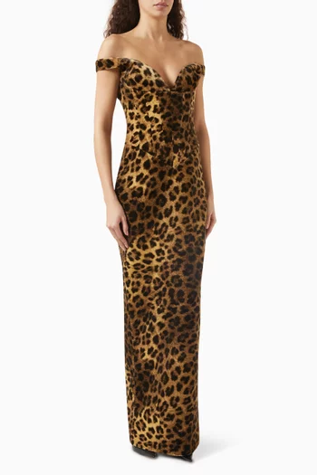 Shakti Animal-print Corset Dress in Cotton