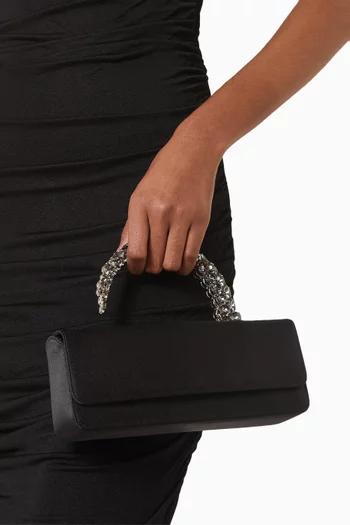 Malika Crystal-embellished Top-handle Bag in Satin