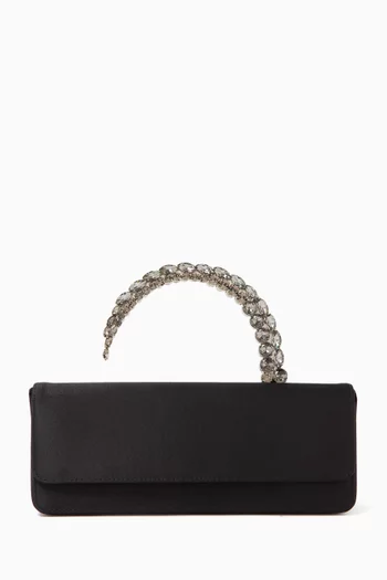 Malika Crystal-embellished Top-handle Bag in Satin