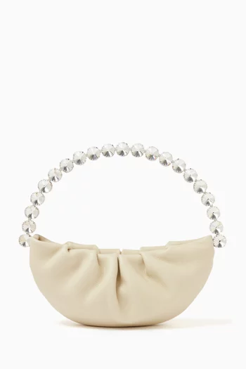 Moon Crystal-embellished Pouch in Leather