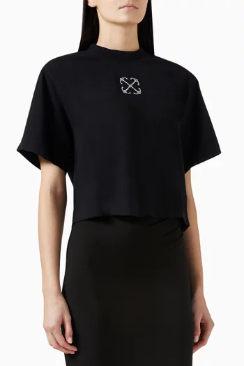 Mini Crystal Arrows Crop T-shirt in Cotton