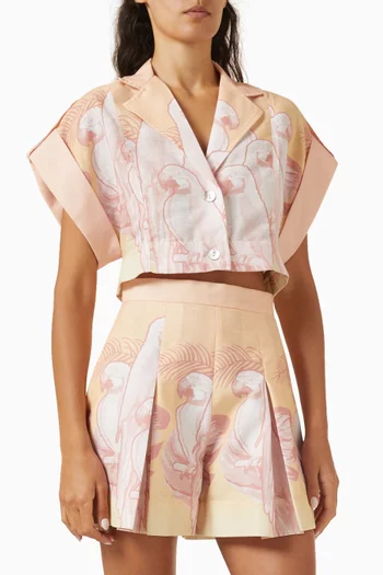 قميص جوايابا قصير كتان