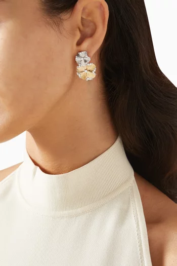 Double Alektra Floral Diamond Earrings in 18kt Gold