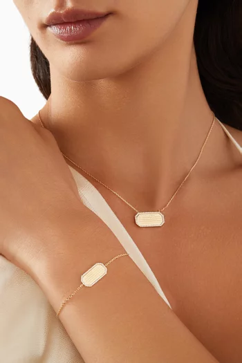 سوار بحلية آية الكرسي مرصعة بالماس ذهب أصفر عيار 18