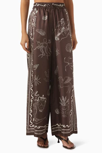 Sammy Wide-leg Pants in Silk