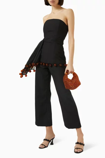 Lula Pearl Bustier Top in Mikado-satin
