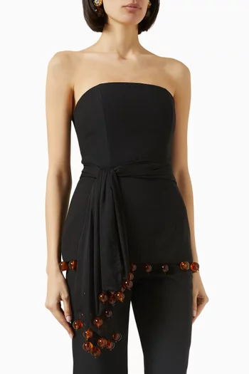 Lula Pearl Bustier Top in Mikado-satin