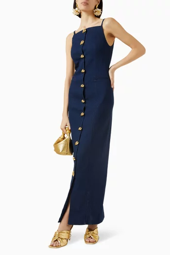 Madeleine Buttoned Top in Denim