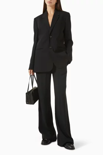 Single-breasted Jacket in Wool Gabardine