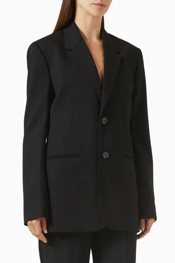 Single-breasted Jacket in Wool Gabardine