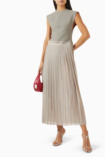 Pleated Midi Dress