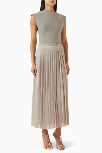 Pleated Midi Dress