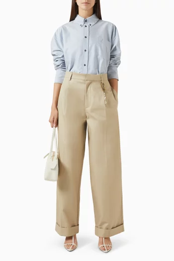 Crop Oversized Shirt in Cotton