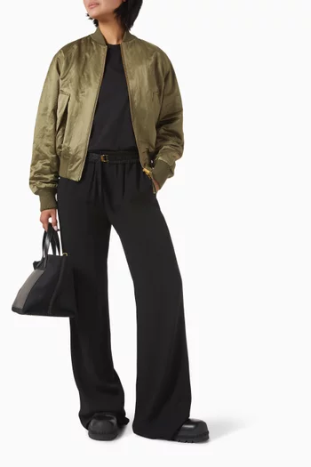 Logo Bomber Jacket in Cotton-satin