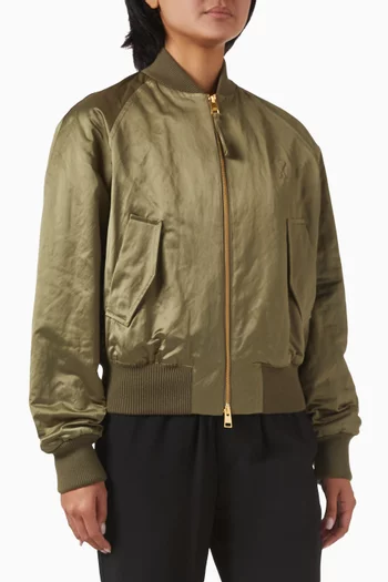 Logo Bomber Jacket in Cotton-satin