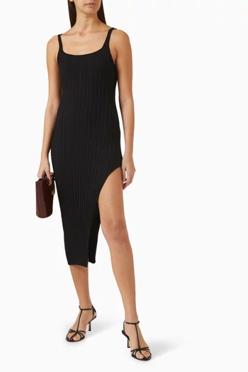 Piper Midi Dress in Rib-knit