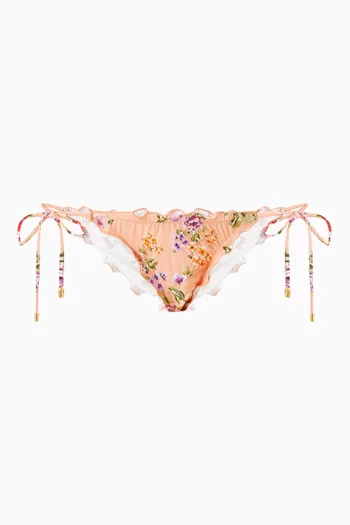 Floral-print Bikini Briefs in Stretch Nylon