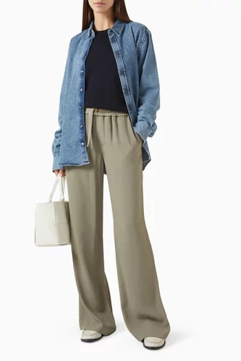 Elastic-waist Pants in Crepe