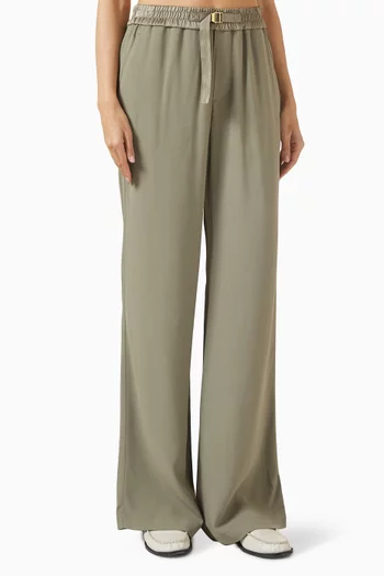 Elastic-waist Pants in Crepe