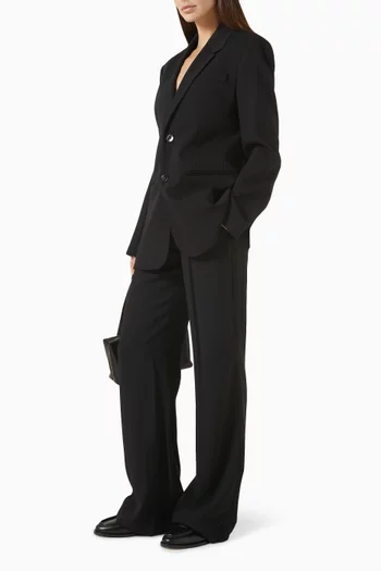 Elastic-waist Pants in Crepe