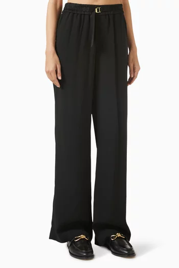 Elastic-waist Pants in Crepe